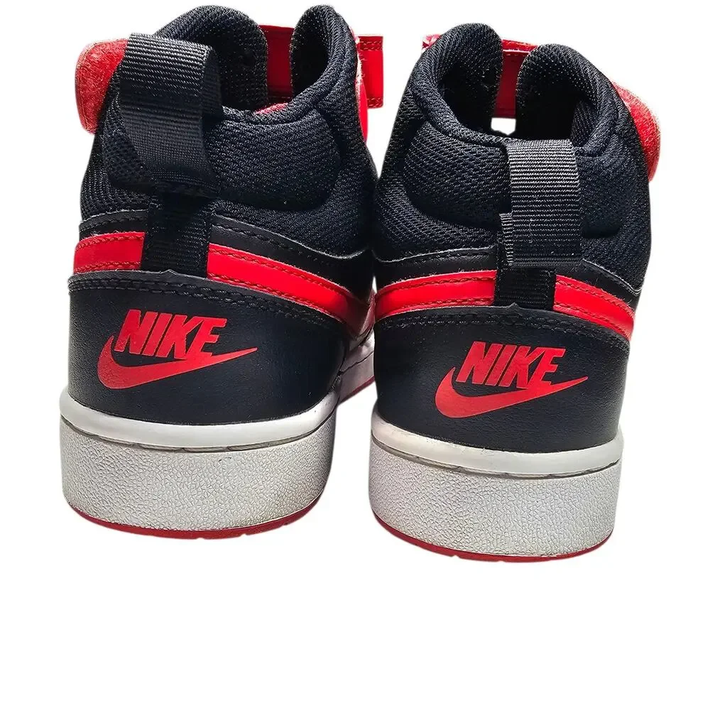Nike Court Borough Mid 2 Big Kids' Shoes University Red Black Size 7Y / W 8.5